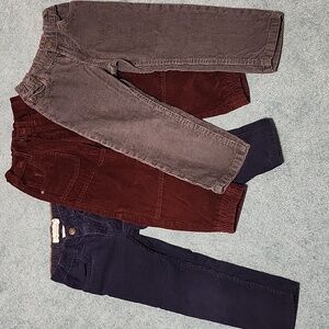 Stylish Kids Corduroy Pants Set - Navy, Burgundy, Gray